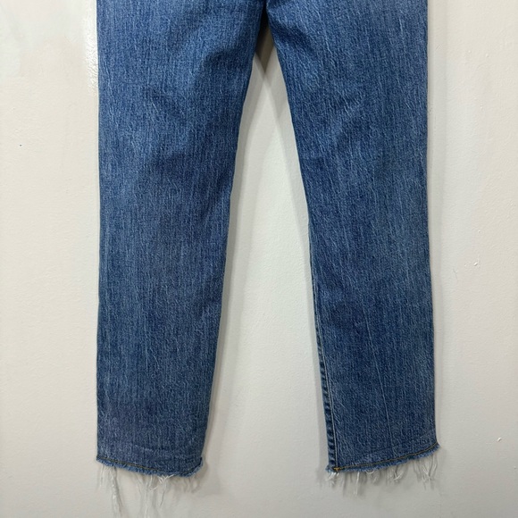 Anthropologie Pilcro The Vintage Straight Raw Hem Distressed Jeans Dark Wash 27 - Picture 13 of 16